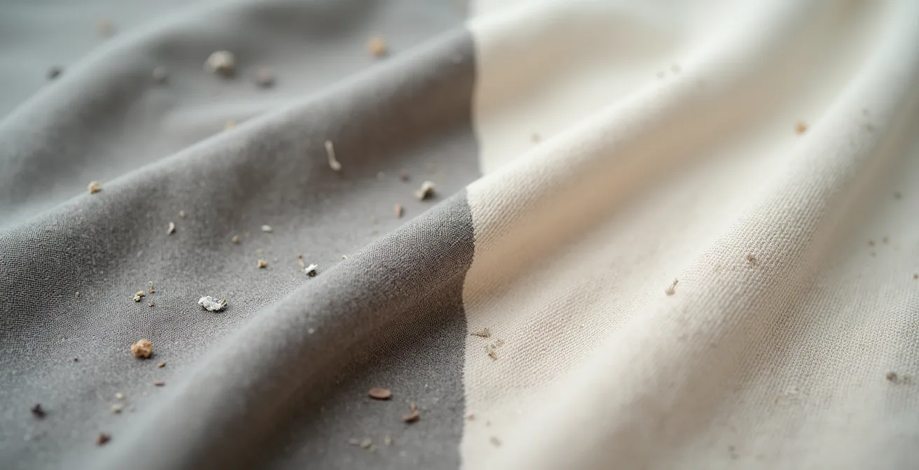 Comparaison visuelle de l'usure entre un vêtement fast fashion et un vêtement éthique