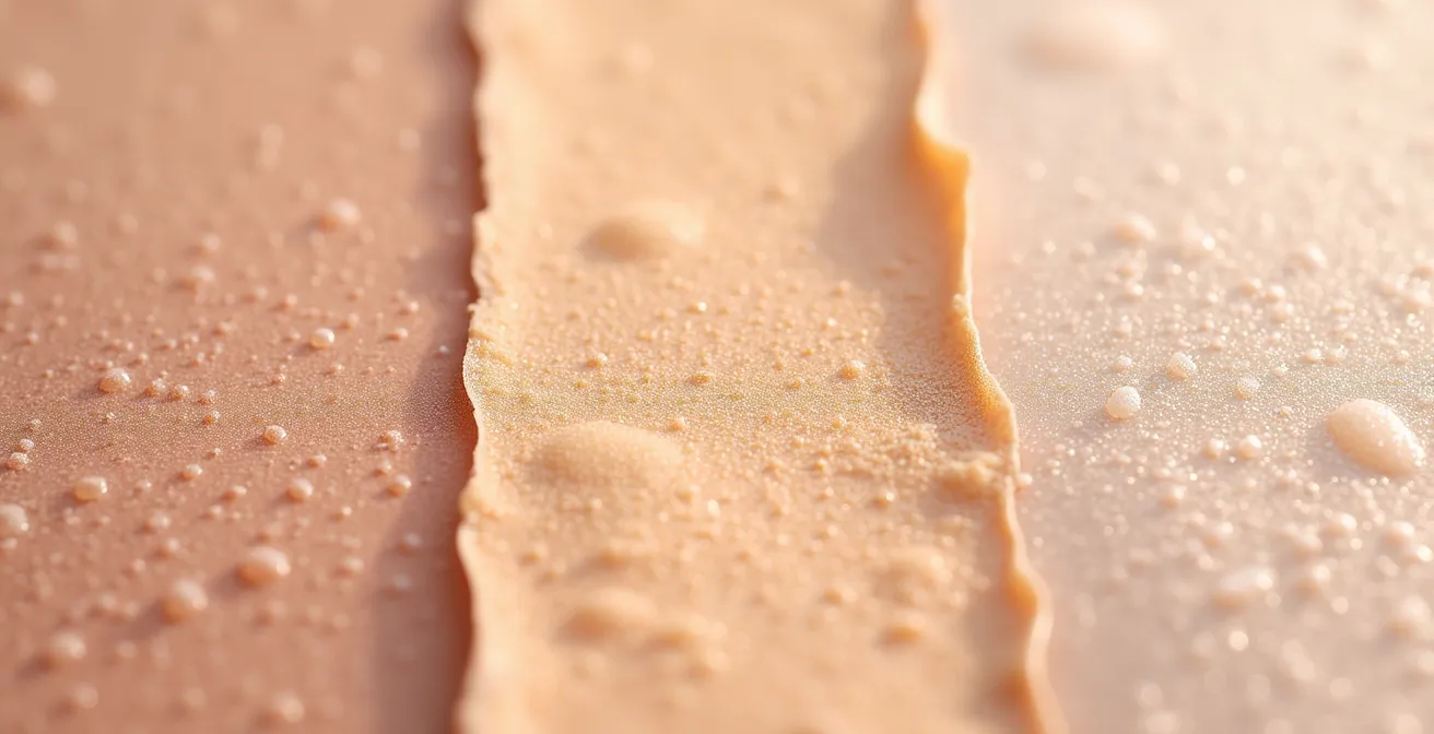 Comparaison visuelle de trois carnations avec sous-tons rosé, doré et neutre