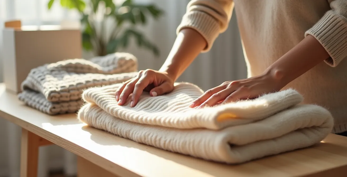 Organisation méthodique d'un dressing avec méthode de tri par couleur et matière